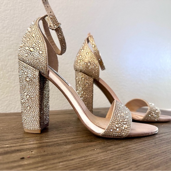 Steve Madden Gold Rhinestone Women's Heels - Picture 2 of 9